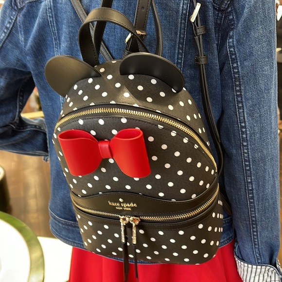Kate Spade Disney X Kate Spade New York Minnie Dome Backpack Black Multi - Picture 9 of 16
